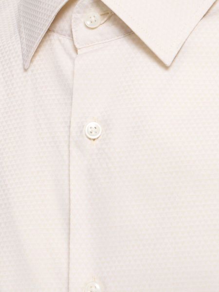 Camisa slim fit de algodón Boss beige