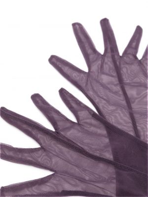 Rękawiczki tiulowe Maison Close fioletowe