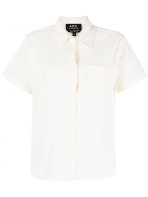 Prolamovaná bavlněná košile A.p.c. bílá