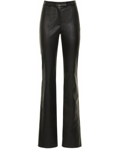 Pantaloni din piele Michael Kors Collection negru