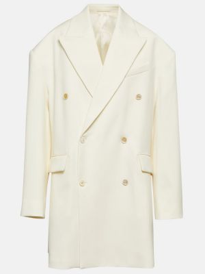 Oversized vlnený krátký kabát Wardrobe.nyc biela