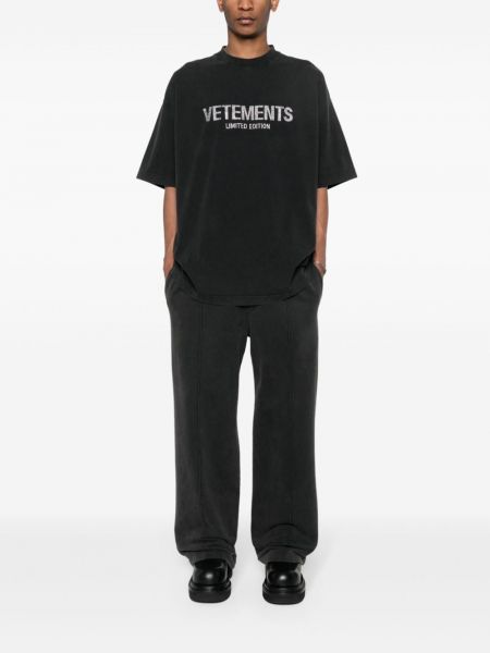Křišťálové tričko Vetements černé