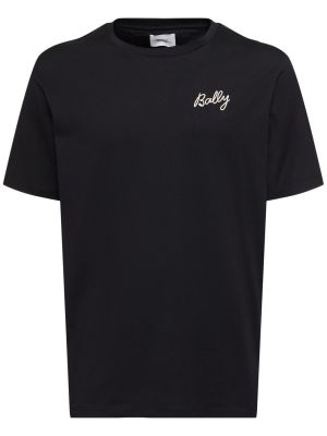 Camiseta de algodón de tela jersey Bally negro