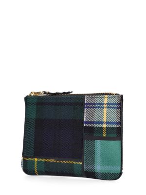 Kockovaná peňaženka na zips Comme Des Garçons Wallet zelená