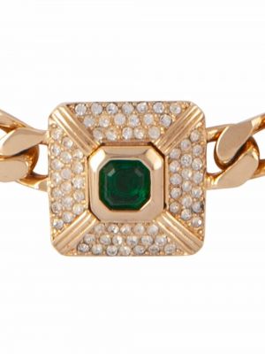 Collar de cristal Christian Dior dorado