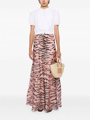 Hedvábné dlouhá sukně Zimmermann růžové