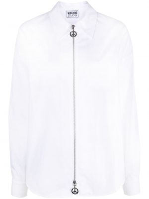 Košeľa na zips Moschino biela