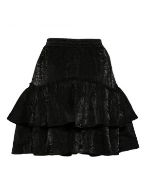 Velurové mini sukně s volány Tout A Coup černé