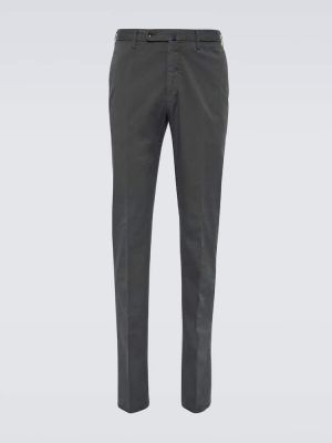 Pantaloni dritti di cotone Incotex grigio