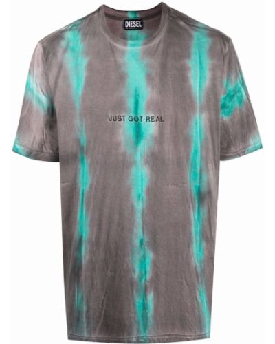 Тениска бродирана с tie-dye ефект Diesel