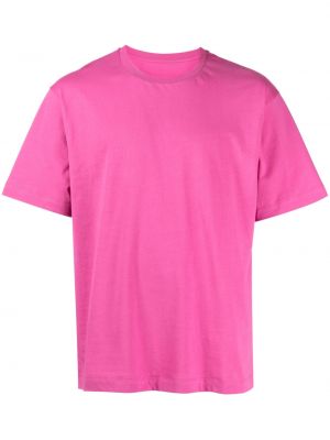 Памучна тениска с принт Paco Rabanne розово