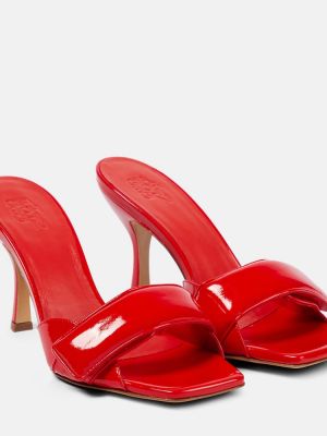 Papuci tip mules din piele de lac Gia Borghini roșu