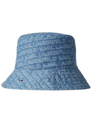 Шапка с принт Karl Lagerfeld синьо