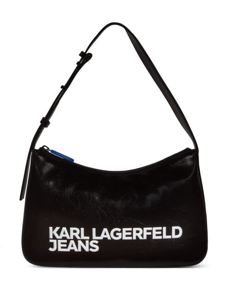 Τσάντα ώμου με σχέδιο Karl Lagerfeld Jeans μαύρο