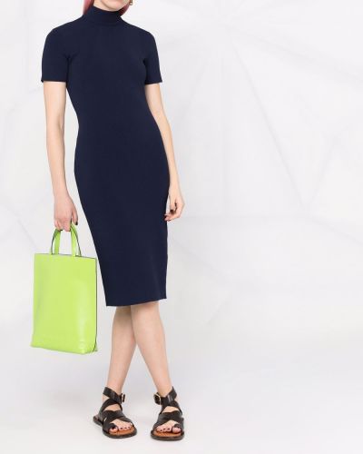 Dzianinowa sukienka mini Ralph Lauren Collection niebieska