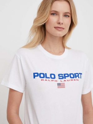 Biała koszulka bawełniana Polo Ralph Lauren