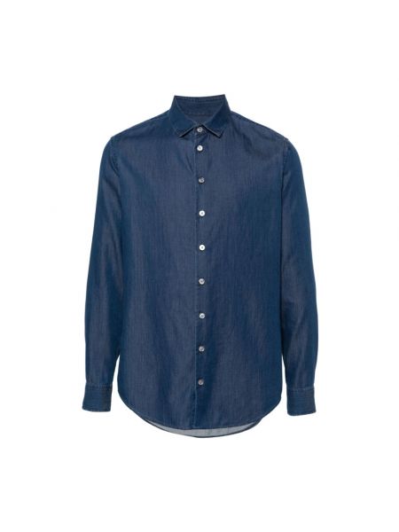 Koszula jeansowa Giorgio Armani niebieska