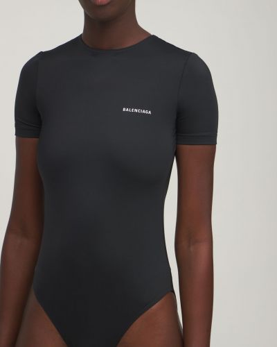 Plavky s výrezom na chrbte Balenciaga čierna