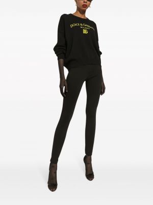 Kašmírový svetr s potiskem Dolce & Gabbana černý