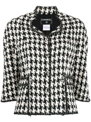 "houndstooth" rašto striukė Chanel Pre-owned