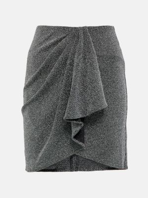 Mini suknja s volanima od jersey Marant Etoile srebrena
