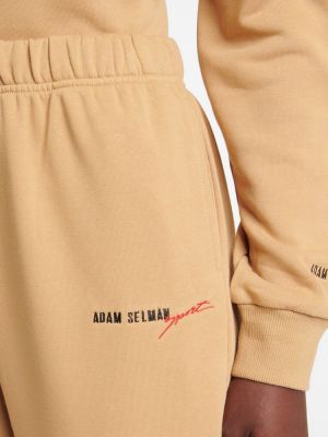 Pantaloni sport din bumbac Adam Selman Sport bej