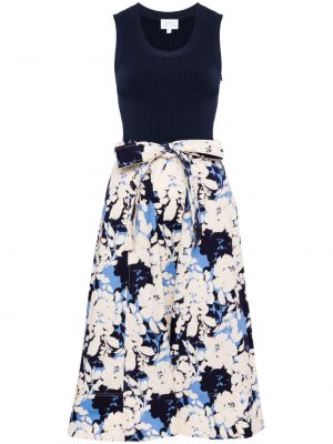 Midi suknja s cvjetnim printom s printom Tanya Taylor plava