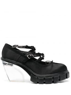 Прозрачни полуотворени обувки с ток Simone Rocha черно