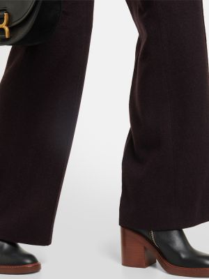 Pantalones de lana de cachemir con estampado de cachemira Chloé marrón
