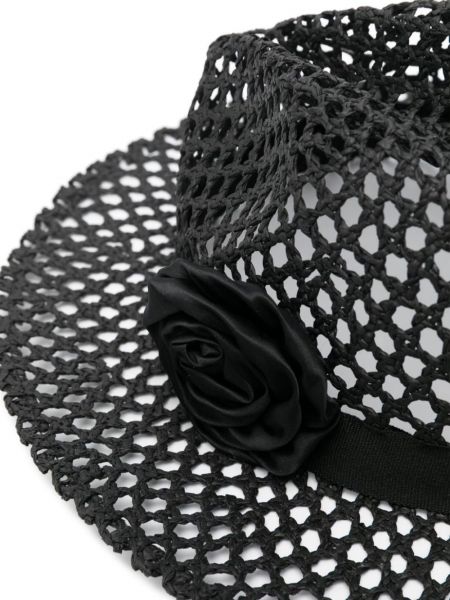 Bonnet à fleurs avec applique Blugirl noir