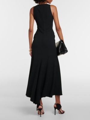 Asymetrické dlouhé šaty Victoria Beckham černé