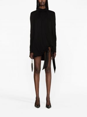 Drapované šaty Saint Laurent černé