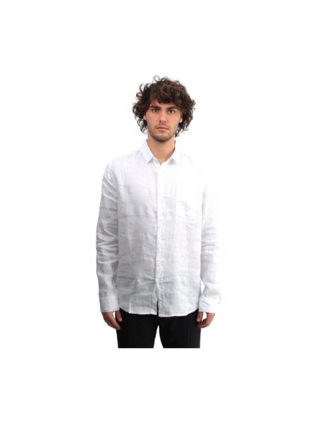 Lniana koszula z długim rękawem 40weft biała