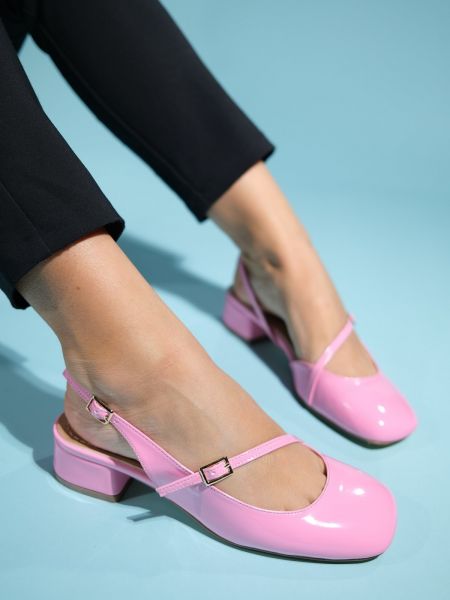 Lakované kožené sandály Luvishoes růžové
