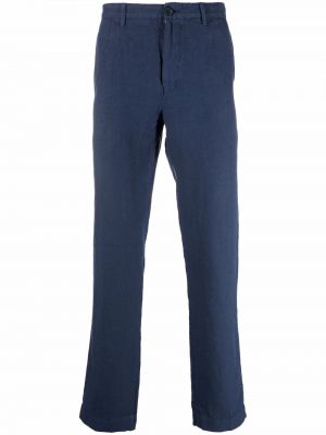 Lněné rovné kalhoty 120% Lino modré