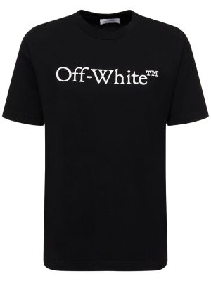 Bavlněné tričko s potiskem Off-white Černé