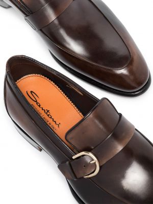 Zapatos monk con hebilla Santoni marrón