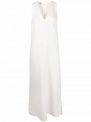 Haljina bez rukava s v-izrezom Brunello Cucinelli bijela