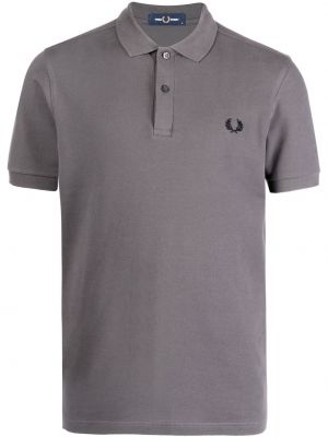 Tricou polo cu broderie Fred Perry gri