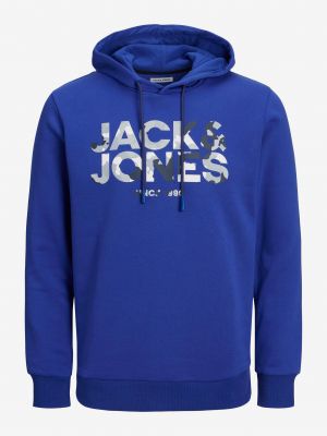 Mikina s kapucí Jack & Jones modrá