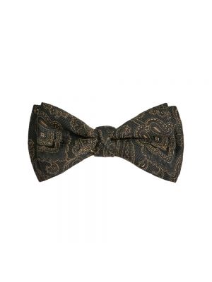 Czarny krawat z nadrukiem z wzorem paisley Etro