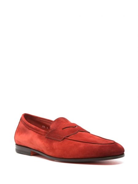 Seemisnahksed loafer-kingad Santoni punane