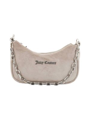 Velurová kabelka Juicy Couture béžová