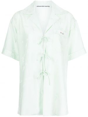 Koszula z jedwabiu Alexander Wang, zielony