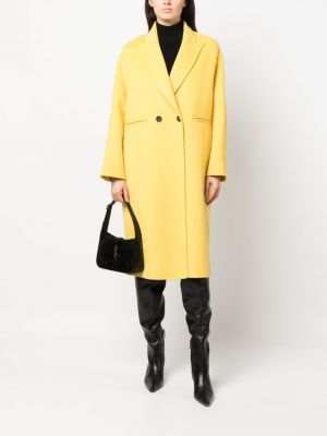 Płaszcz wełniany Ermanno Firenze żółty