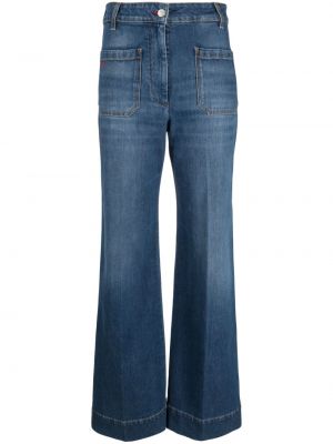 Laia lõikega kõrge vöökohaga teksapüksid Victoria Beckham sinine