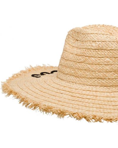 Sombrero con bordado con flecos Miu Miu