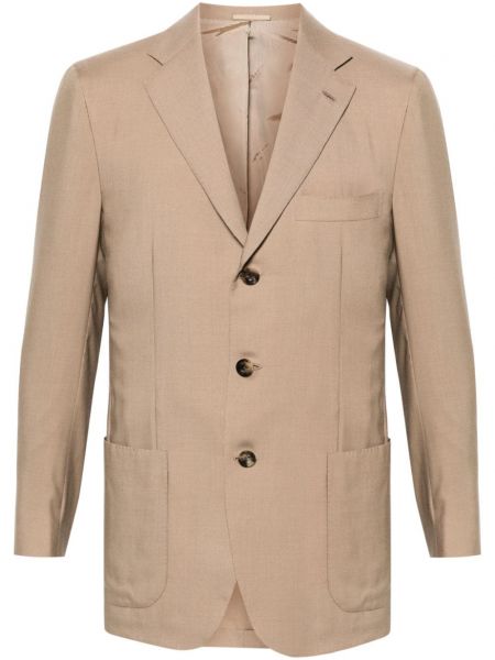 Blazer long en cachemire Kiton marron