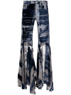 Obrabljene hlače Roberto Cavalli modra