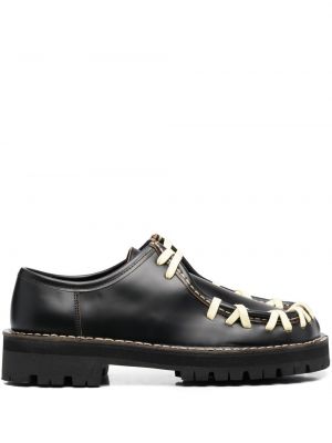 Kožne derby cipele s vezicama s čipkom Camperlab crna